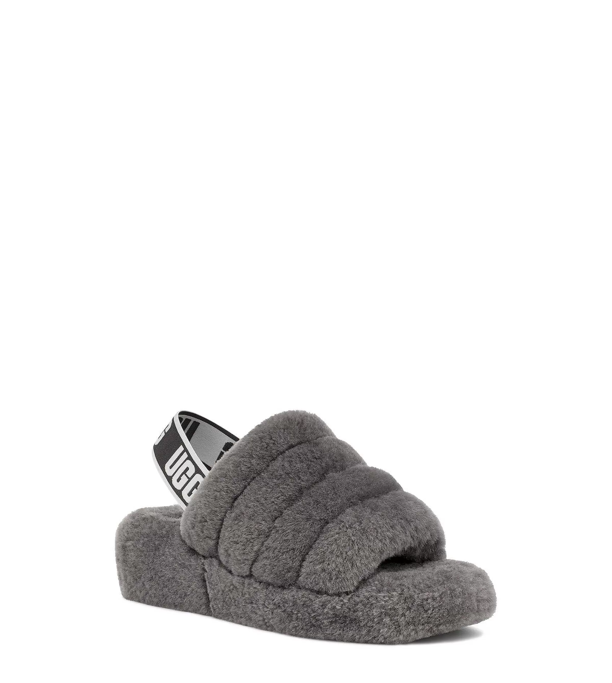 Kapcie | Kobieta UGG Fluff Tak, slajd, Węgiel drzewny